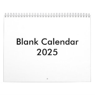 Calendrier vide 2025 sans jours fériés