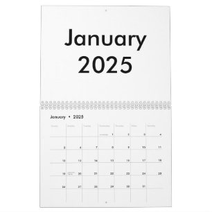 Calendrier vierge 2025 Avec Mois