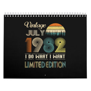 Calendrier Vintage Juillet 1982 Ce que je veux édition limité