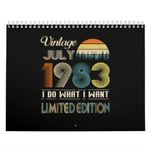 Calendrier Vintage Juillet 1983 Ce que je veux édition limit