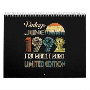 Calendrier Vintage Juin 1992 Ce que je veux édition limitée