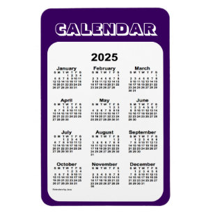 Calendrier violet 2025 par Janz 4x6 Magnet