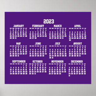 Calendrier Violet Annuel Poster 2023