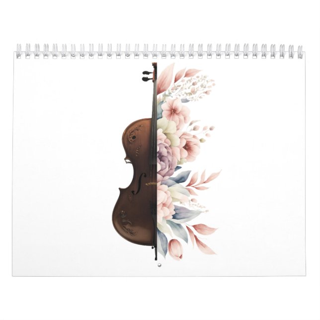 Calendrier Violon aux fleurs. (Protection)