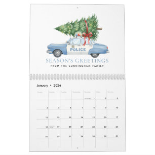 Calendrier Voiture de Noël d'agent de police moderne personna