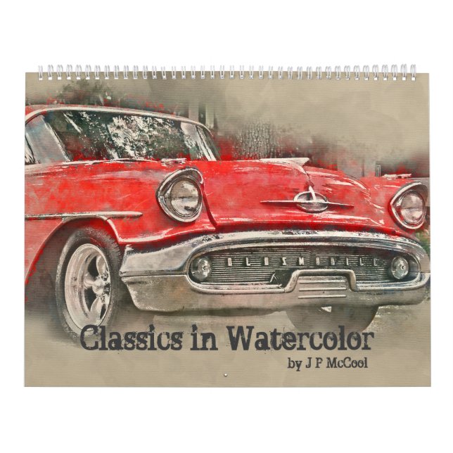 Calendrier Voitures classiques en aquarelle (Protection)