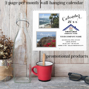 Calendrier Vos Photos Code QR Logo Entreprise 20XX Mur