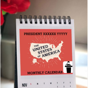 Calendrier Votre président Nom Avec Photo 2025 Mensuel