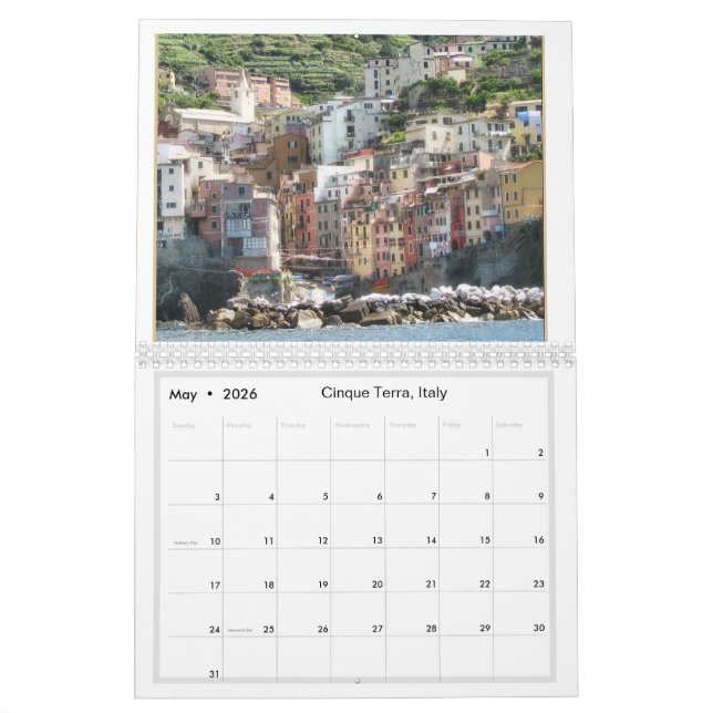 Calendrier Voyager à travers l'Italie 20XX (Mai 2026)