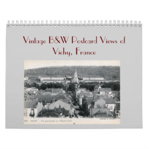 Calendrier Vues vintages de carte postale de B&W de Vichy