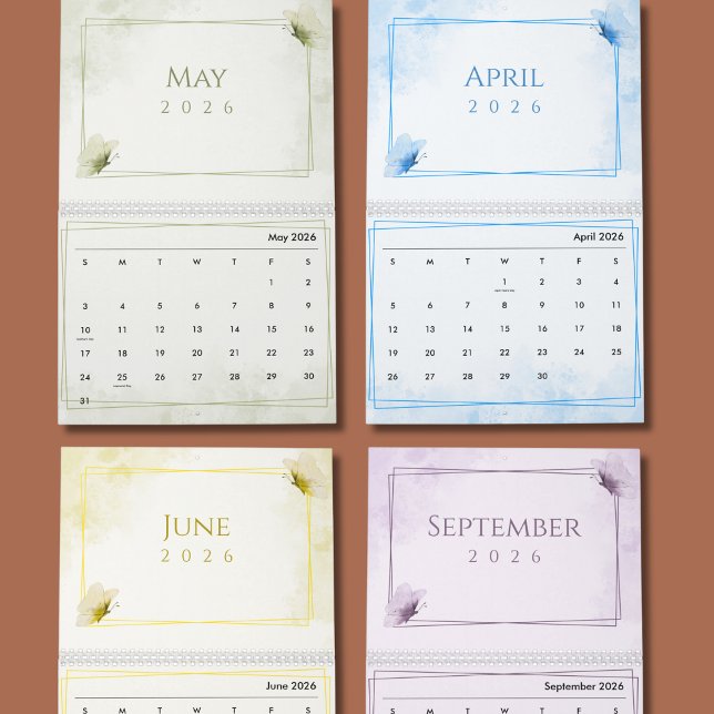 Calendrier Watercolor Modern Butterfly Aesthetic (Créateur téléchargé)