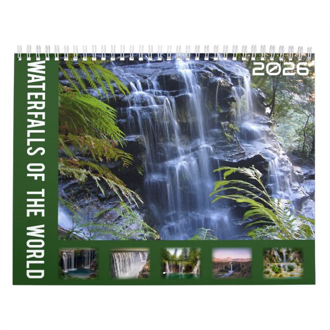 Calendrier Waterfalls Of The World 2026 Calendar (Protection)