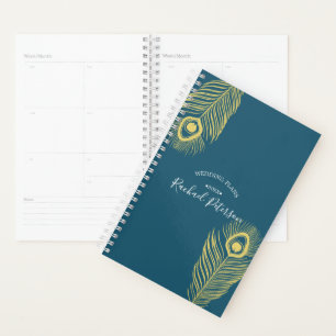 Calendrier Wedding planner Elegant Gold Peacock