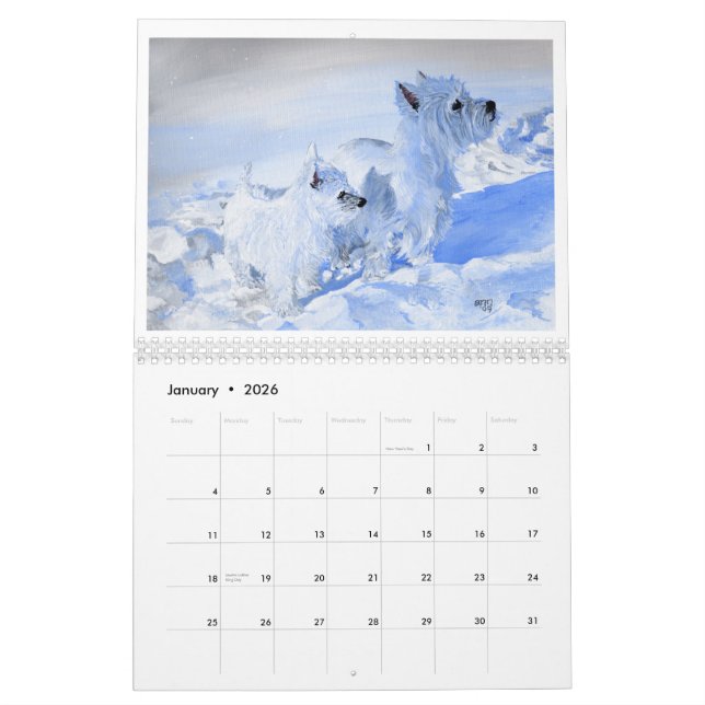 Calendrier Westie CALENDAR (Jan 2026)