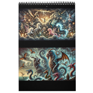 Calendrier Whimsical, mystérieux avec Festivité dans l'air