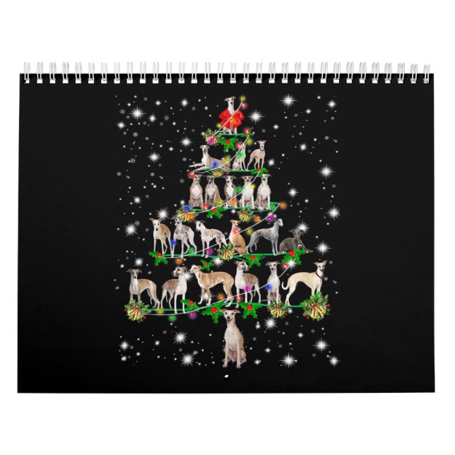 Calendrier whippet amusant décoration d'ornement d'arbre de N (Protection)