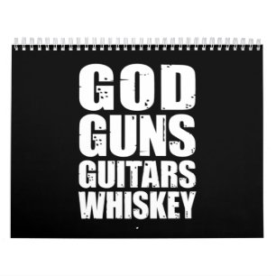 Calendrier Whiskey Lover Guns Guitares de Dieu Whiskey