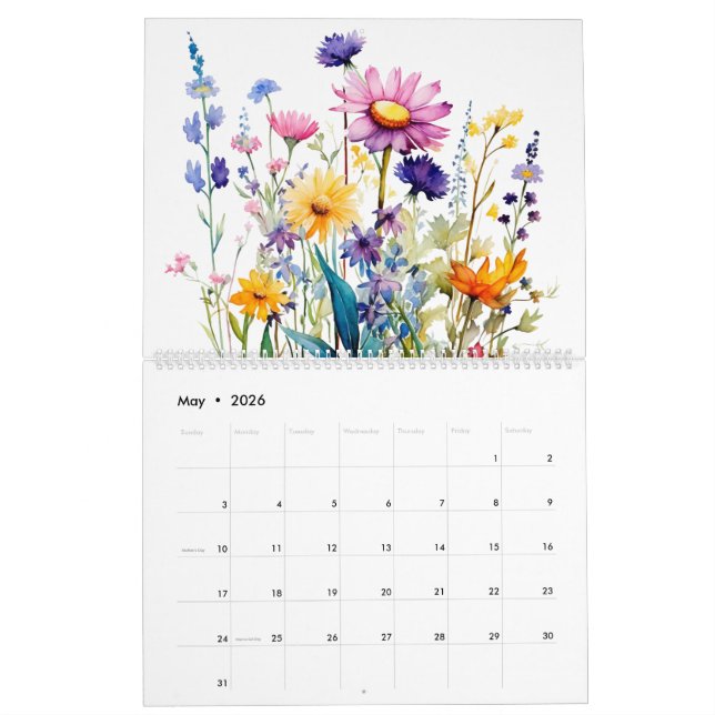 Calendrier  Wildflower  (Mai 2026)