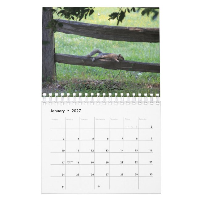 Calendrier Williamsburg colonial 2013 (Jan 2027)