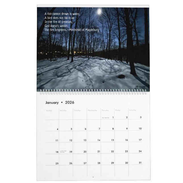 Calendrier Woods Walking 2026 Calendar (Jan 2026)