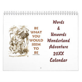 Calendrier Words & Unwords Wonderland Adventure 20XX Calendri