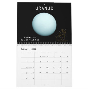 Calendrier Zodiac Planètes Parties scintillant Signes Étoile 