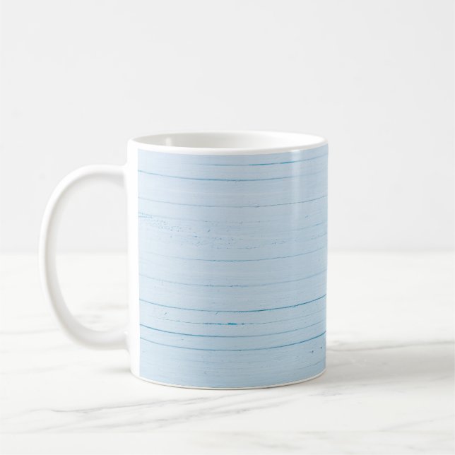 Calendula-Blume: blauer Holzhintergrund Kaffeetasse (Links)