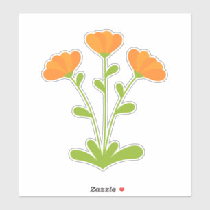 Calendula Blume kundenspezifisch geschnitten Vinyl Aufkleber