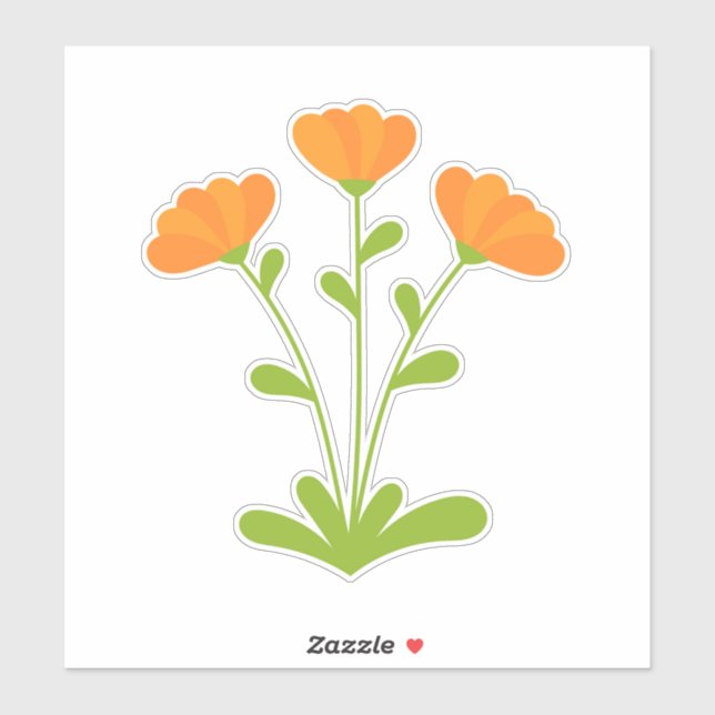 Calendula Blume kundenspezifisch geschnitten Vinyl Aufkleber (Blatt)