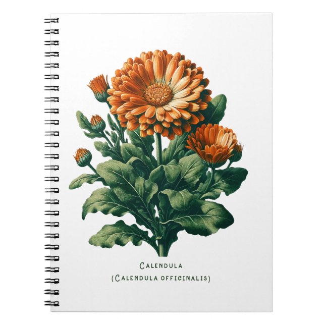 Calendula Flower Floral Herbal Journal (Devant)