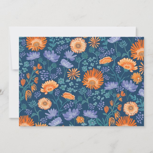 Calendula Hand bemalt Blumendesign Einladung (Vorderseite)