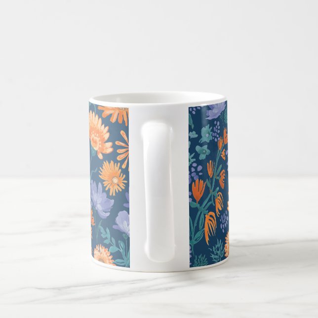 Calendula Hand bemalt Blumendesign Kaffeetasse (Henkel)