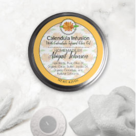 Calendula Wildblume Handmade Artisan Geschenketike Runder Aufkleber