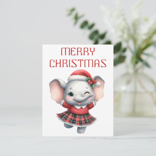 Calf Eléphant - Carte de Noël (Debout devant)