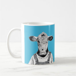Calf in Dungaree (Old School Blue) Kaffeetasse