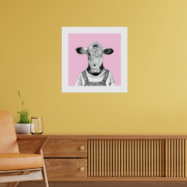 Calf in Dungaree (Ume) Poster