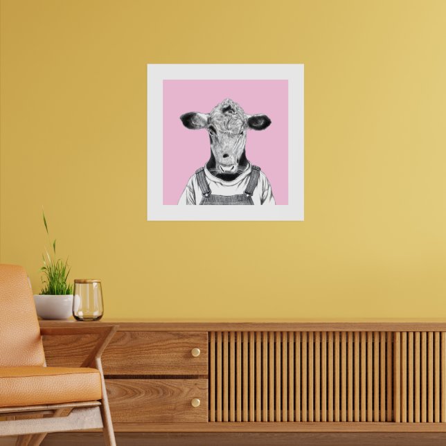 Calf in Dungaree (Ume) Poster (Wohnzimmer 2)