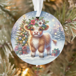 Calf with Holly Crown & Tree Glow