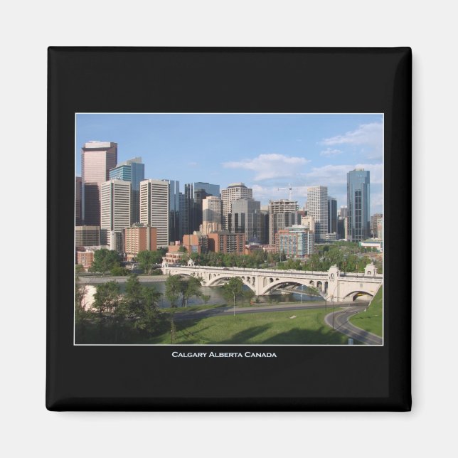 Calgary Alberta Canada Downtown Skyline View Magnet (Vorne)