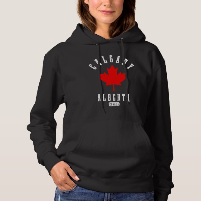 Calgary Alberta Canada Vintage Pride Canadian Flag Hoodie (Vorderseite)