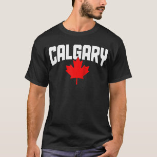 Calgary Alberta Maple Leaf Kanada Kanadische Flagg T-Shirt