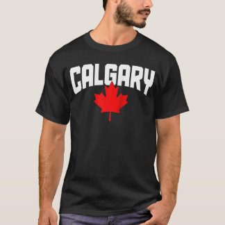 Calgary Alberta Maple Leaf Kanada Kanadische Flagg T-Shirt