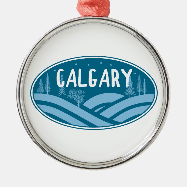 Calgary Alberta Outdoor Ornament Aus Metall (Vorne)
