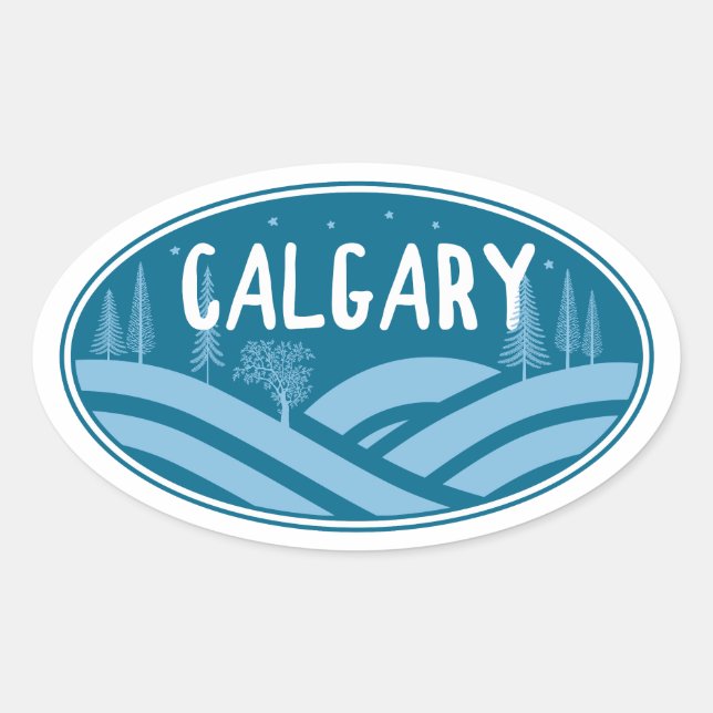 Calgary Alberta Outdoor Ovaler Aufkleber (Vorderseite)