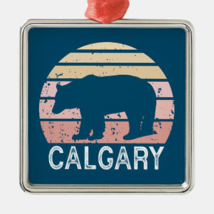 Calgary Alberta Retro Bear Ornament Aus Metall