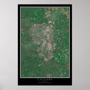 Calgary Alberta Satellite Poster Karte