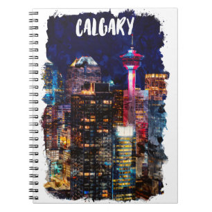 Calgary Alberta Skyline bei Nacht Notizblock