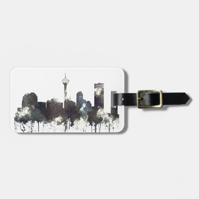 Calgary Alta.Skyline-CRISP Gepäckanhänger (Vorderseite horizontal)