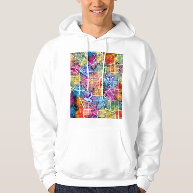 Calgary Canada City Map Hoodie (Vorderseite)