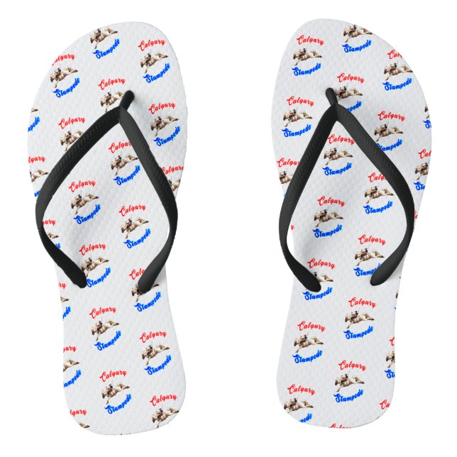 Calgary Canada Horses July Riders Calgary Stampede Flip Flops (Fußbett)